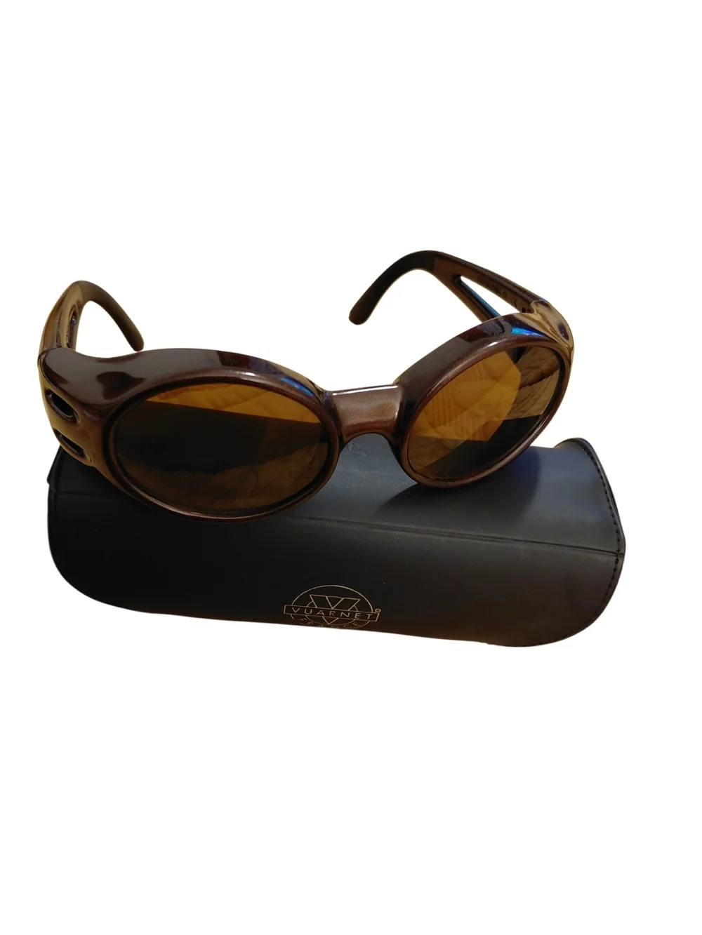 Vuarnet Men’s Brown Polarized Sunglasses with Case